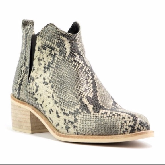 NWT Crevo Canna Snake Print Leather Booties Size 9 - Picture 1 of 9